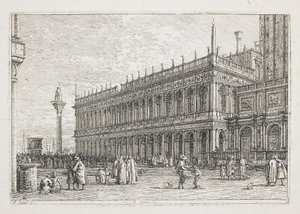 La Librería, lámina de Vedute, altre presse da i loughi, altre ideate, 1740-1745 de Giovanni Antonio Canal